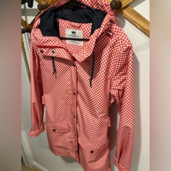 Like new- HALLY HANSEN GINGHAM PRINT - RAIN COAT- Large - Picture 2 of 12